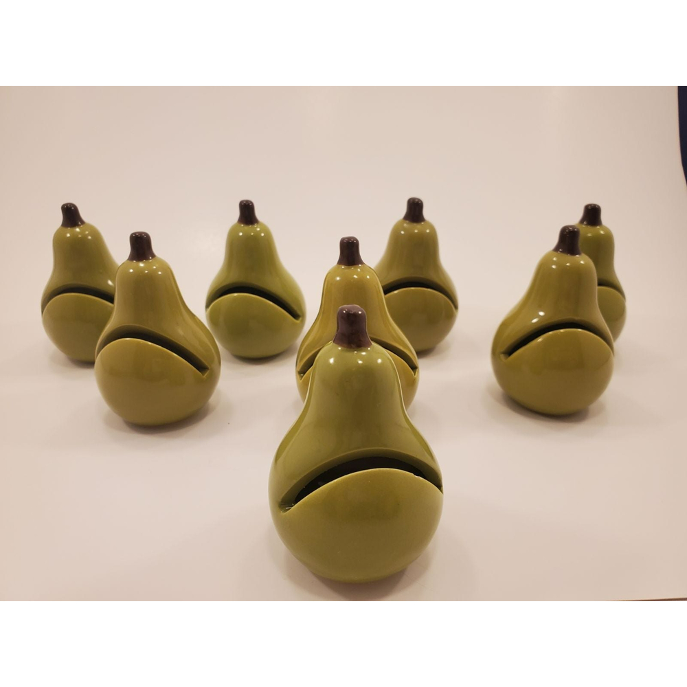 Pear Shaped Green Ceramic Place Card